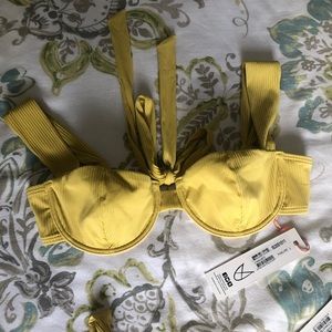 MinkPink Swimsuit Elton Tie Bikini in Yellow